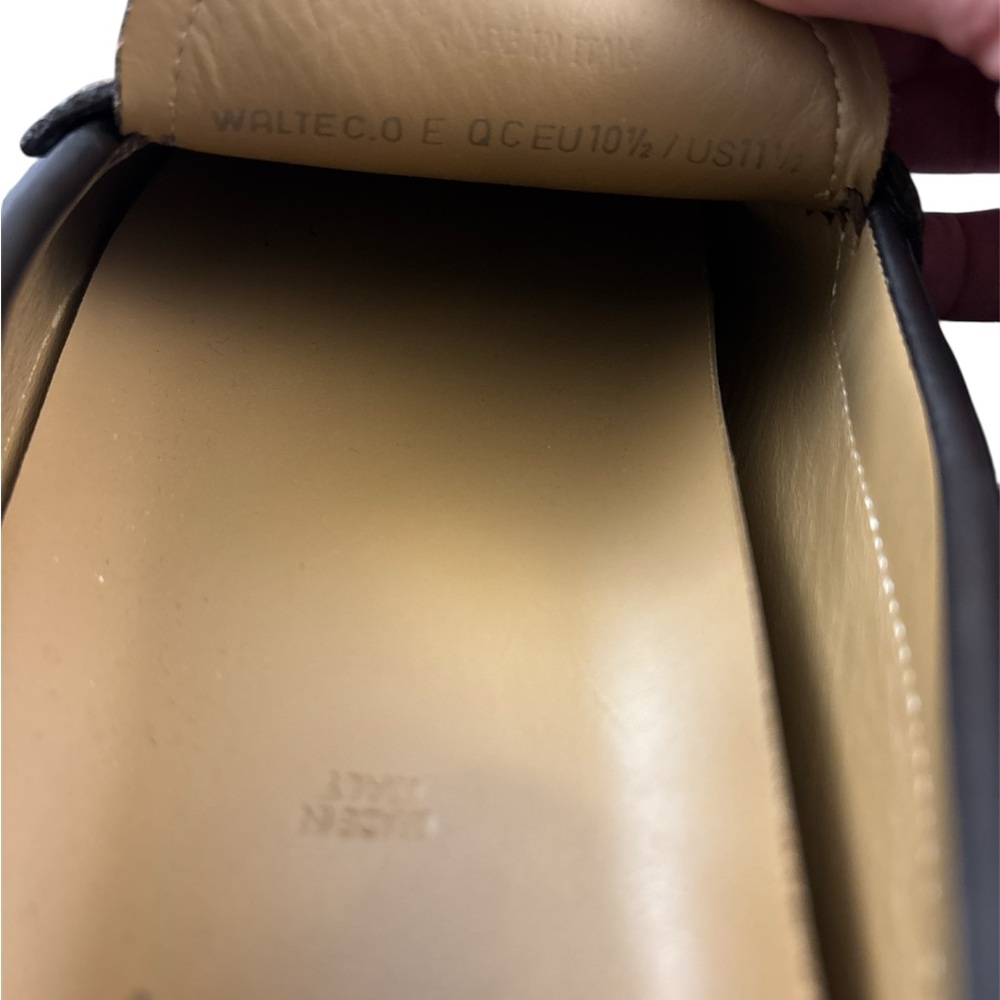 Bally Black Leather Loafers with Red Stripes - Picture 5 of 14